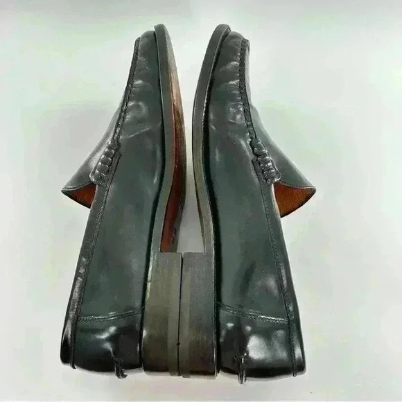 Bally raton mens dress shoes size 12 black Italian leather slip on loafers